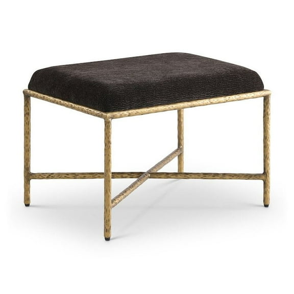 Meridian Furniture Valley Brown Chenille Fabric Bench