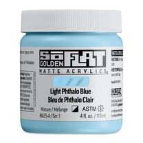 Golden SoFlat Matte Acrylic Paint - Light Phthalo Blue, 118 ml, Jar