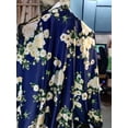 thumbnail image 4 of Polyester SATIN luxurious printed FABRIC NAVY floral 58quot;, 4 of 5