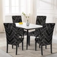 thumbnail image 2 of Dining Room Chair Covers Set of 4, Stretch Printed Parsons Chair Slipcovers Super Fit Removable Washable Striped Kitchen Chair Protector Cover for Dining Room, Hotel, Ceremony(Flower Pattern2), 2 of 6