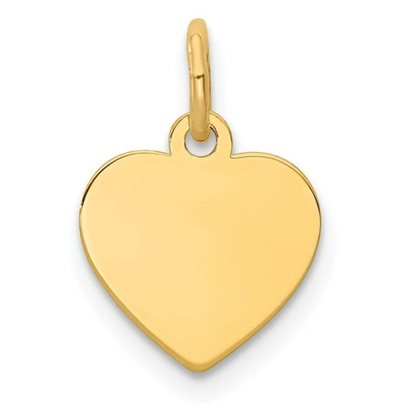 FJC Finejewelers 14k Yellow Gold Plain .027 Gauge Engravable Heart Disc Charm