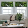 thumbnail image 4 of LALILO Kitchen Curtain Valance Rocks Forest Waterfall Water Rod Pocket Window Curtain 52"x 18" Set of 2, 4 of 5