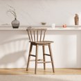 thumbnail image 3 of Joyyskill Modern Bar Stools 1PC, 24" Wooden Counter Height Barstools, Modern Armless Farmhouse Bar Dining Chairs with Back & Footrest, Brown, 3 of 7