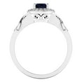thumbnail image 3 of Dazzlingrock Collection 10K Oval Cut Blue Sapphire & Round Cut Diamond Bridal Halo Engagement Ring, White Gold, Size 5.5, 3 of 4