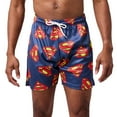 thumbnail image 2 of Superman Logo All-Over Print Men's Navy Active Mesh Shorts - XL, 2 of 7