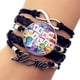 thumbnail image 3 of Pulsera de dibujos animados de Disney para niños, cabujón redondo de cristal de cuero, accesorios creativos para mano, regalo de Bestfriend, 3 of 4