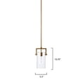 thumbnail image 3 of Jamie Young Co Cambrai 1-Light Metal & Glass Small Pendant in Brass/Clear, 3 of 7