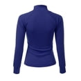 thumbnail image 3 of Doublju Womens Hand Warmer Long Sleeve Full Zip Up Simple Jacket With Plus Size, 3 of 5
