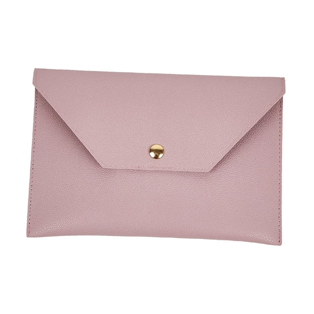 Bolsa para brochas de maquillaje, cartera tipo sobre de piel sintética, neceser de viaje, bolso de mano Violeta