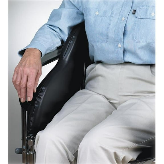 Skil-Care Two-Pack Snug Support Wheelchair Cushion, Soft Foam Wheelchair Bolster, 16" L x 6" H Front x 15" H Back, Prevents Side Slipping, Standard Size, Black, 706310