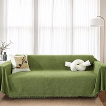 Eurhowing Chenille Sofa Cover, Pet & Kid Friendly Couch Slipcover, Ultra Soft Throws Furniture Protector for 3 Cushion Sofa, 71"x 134", Green
