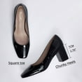 thumbnail image 5 of Zhabtu Block Heels Pumps for Women,Chunky High Heels Closed Square toe Shoes Black Size 11, 5 of 6