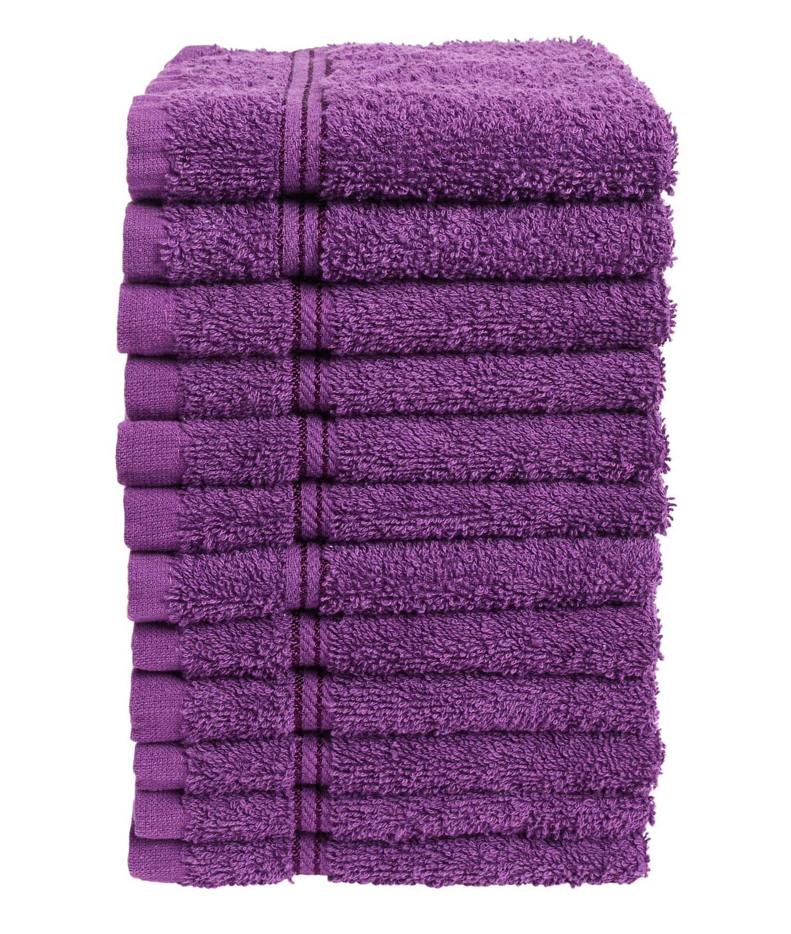 Living Fashions Washcloths 12 Pack Size 12" x 12" (Plum)