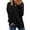 Black, variant on UVN Sweatshirts for Women Casual Long Sleeve Shirts Loose Fit Pleated Front Crewneck Tunic Tops
