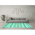 thumbnail image 3 of Ahgly Company Indoor Rectangle Abstract Turquoise Blue Modern Area Rugs, 4' x 6', 3 of 4