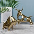 thumbnail image 2 of Bearachild Estatua de decoración, modelo artesanal, escultura de toro Animal, decoración para sala de estar, figurita, gabinete de regalo, Decoración del hogar Oro Mira hacia abajo, 2 of 6