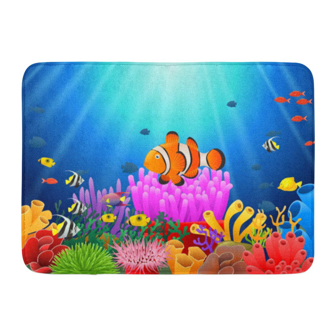LADDKE Blue Clown Fish Under The Sea Colorful Aquarium Beauty Bottom ...
