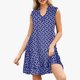 thumbnail image 1 of Puntoco Vestido De Manga Corta Con Cuello En V, Vestido Sexy Con Estampado De Puntos Florales Y Manga Corta Para Mujer Sin Estampado De Posicionamiento Azul L, 1 of 5