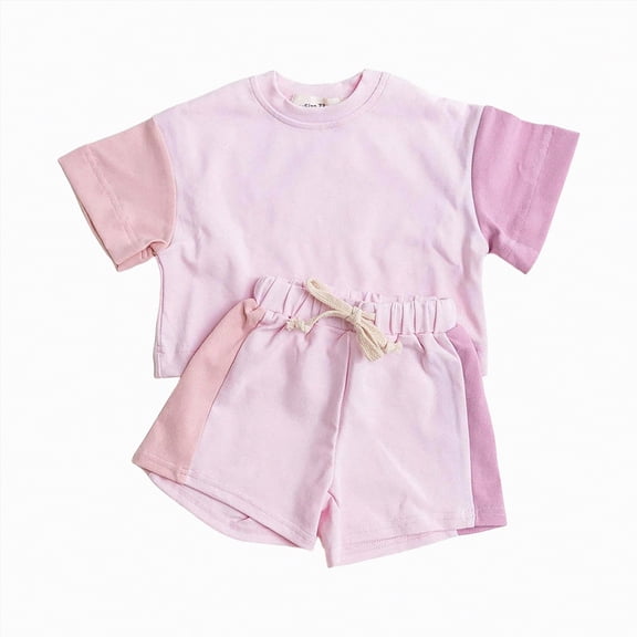Kogui Toddler Girls Clothes Sets Kids Girl Clothes Print Sleeveless Top and Shorts Baby Girl Summer Outfits Short Set 3 6 9 12 18 24 Months 2T 3T 4T (Pink,9-12 Months)