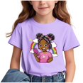 thumbnail image 1 of GreatBaby T-shirt Respirant pour Enfants à Manches Courtes pour Garçons Filles Saison de la Rentrée Col Rond Manches Courtes Hauts Décontractés Polyvalents pour l'Extérieur (Violet#3, 9 Ans), 1 of 7