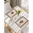 thumbnail image 5 of Western Texas Star Retro Placemats Set of 4, Rustic Vintage Berry Black Beige Plaid Placemats for Dining Table, Place Mats for Kitchen Tabletop, Waterproof Wipeable Dining Table Mats Set, 5 of 9