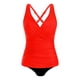 thumbnail image 5 of Traje de baño de bikini liso sin mangas para mujer, traje de baño push-up acolchado, conjuntos de blusa de traje de baño de poliéster para mujer, 5 of 5
