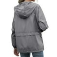 thumbnail image 3 of Women‘s Waterproof Spring Jacket Zipper Fully Taped Seams Rain Coat Spring Autumn Parka (Dark Gray  XL), 3 of 11