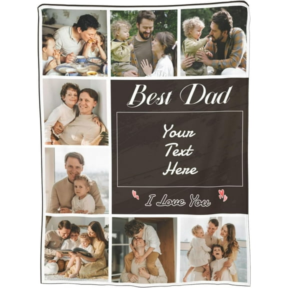 Custom Picture Blankets for Couples Girlfriends Personalised Blanket with 9 Photos Text Customised Throw Blanket Gifts for Adults Kids Birthday Christmas New Year Mothers Fathers Valentines Day