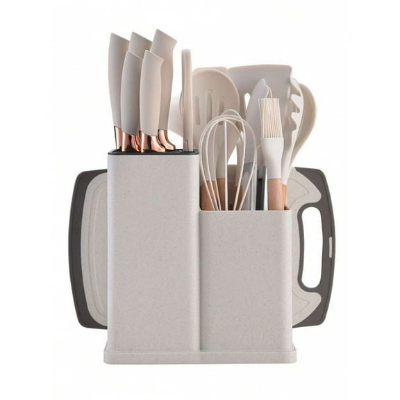 19pcs Chrome-Plated Silicone Cooking Utensils Set - Heat Resistant Kitchen Utensils With Spatula, Spoon, Turner, Tongs