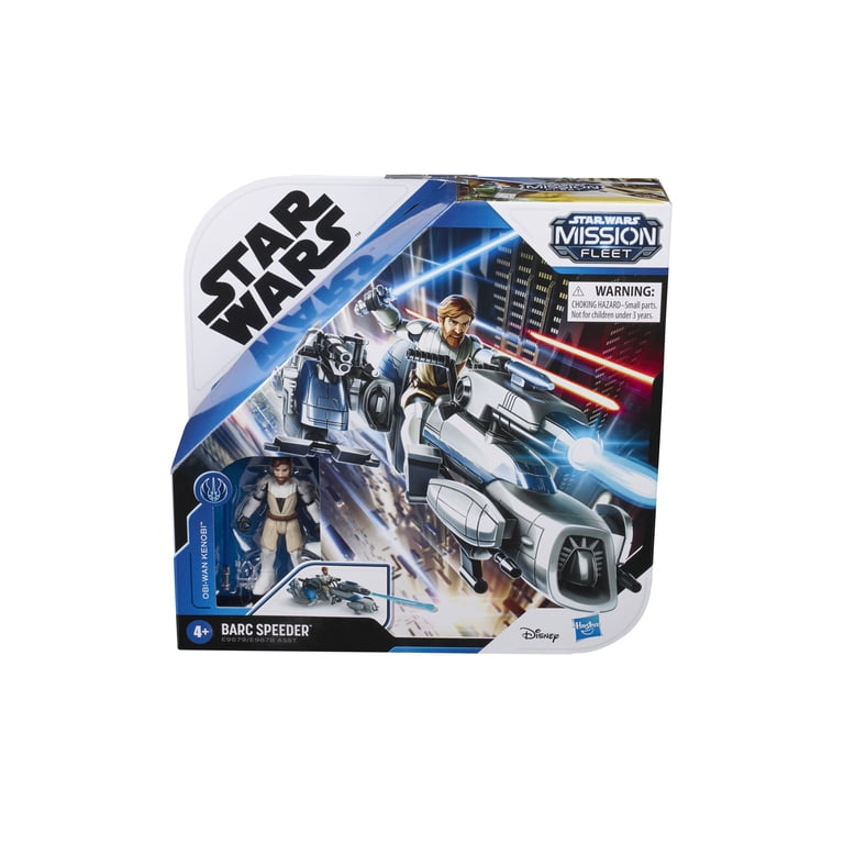 Star Wars Mission Fleet Obi-Wan Kenobi Jedi Speeder Chase – 2.5-Inch Figure & Vehicle Toy For Kids 4+