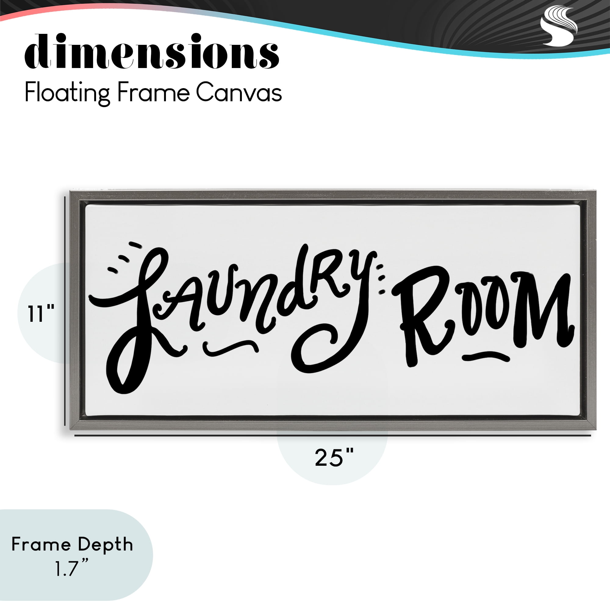 Stupell Industries Laundry Room Fun Typography Gray Framed Floater Canvas Wall Art, design by SD Graphics Studio
