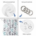 thumbnail image 3 of Aqua Grey Botanical Shower Curtain Set - 48" x 72" Washable Bathtub Curtain with 12 Hooks, Watercolor Spring Floral Summer Leaf Waterproof Fabric Stall Shower Curtains for Bathroom/Bathtub Décor, 3 of 6