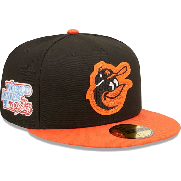 Men's New Era Black/Orange Baltimore Orioles 1983 World Series Champions Letterman 59FIFTY Fitted Hat