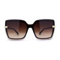 thumbnail image 2 of Womens Glitter Sparkling Shield Rimless Square Butterfly Sunglasses Brown Gold Brown, 2 of 4