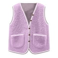 thumbnail image 3 of Plebaso Women's Fleece Vest with Pockets Button down Sleeveless Jacket Fall Winter Womens Warm Outerwear, 3 of 5