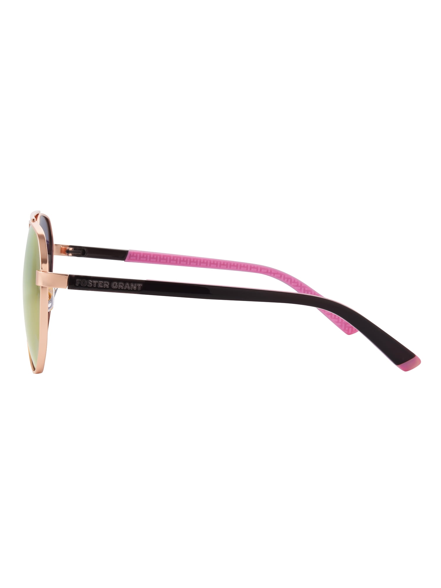 Foster Grant Women's Aviator Metal Sunglasses, Rose Gold