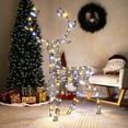 thumbnail image 4 of Gymax Christmas 3D Lighted Reindeer Pre-Lit Rattan Buck w/ Large Antlers & 170 LED Lights, 4 of 10