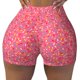 thumbnail image 2 of Balery Colorful Sprinkles Donuts Pantalones cortos de entrenamiento estampados para mujer, sin costuras, ajustados, para gimnasio, yoga, correr, deportes, ejercicio activo, fitness.-Small, 2 of 8