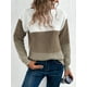 thumbnail image 1 of Suéter elegante de retazos de tres colores para mujer, jerséis holgados informales para uso diario, tops cálidos y gruesos de punto para otoño e invierno, 1 of 5