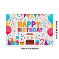 thumbnail image 4 of Colorful Happy Birthday Banner with Balloons Cupcakes and Cake Background Party Supplies for Birthday Party Decoration Photography Props Decorations, 4 of 7