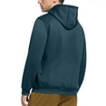 thumbnail image 6 of KeShDi Jacket Men's Fleece Solid Color Long-sleeve Hooded Pocket Drawstring Top Coat Navy 2X, 6 of 7