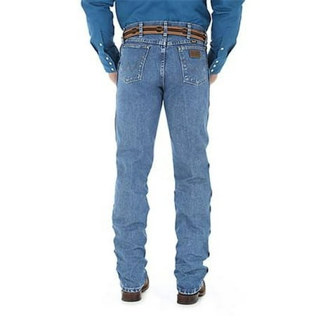 Stonewashed Jeans - Wrangler Mens Premium Performance Cowboy Cut Regular Fit Denim Jeans - Stonewashed