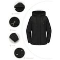 thumbnail image 2 of Kaemgyyd Womens Waterproof Rain Coat Lightweight Button Jacket Outdoor Hooded Windbreaker Zip up Outwear with Pockets, 2 of 7