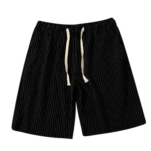 Pantalones Cortos de Cintura Elástica de Tamaño Adicional 5/4 Longitud Pantalones de Surf de Playa Casuales Pantalones Cortos Deportivos de Poliéster con Bolsillos, Pantalones de Verano de Color Sólid