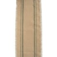 thumbnail image 5 of Contemporary Home Living Dobby Striped Burlap Fringed Table Runner - 108" - Beige and Olive Green, 5 of 7