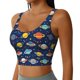 thumbnail image 2 of Balery Planets And Stars Sujetadores deportivos con espalda cruzada para mujer, acolchados, sin costuras, de alto impacto, ideales para yoga, gimnasio, entrenamiento y fitness.-XX-Large, 2 of 8