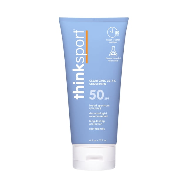 Protector solar THINK Thinksport SPF 50, óxido de zinc transparente, 177 ml