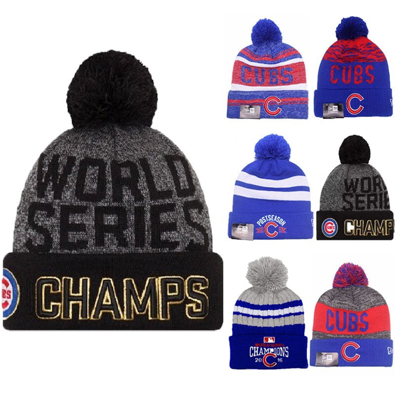 cubs world series knit hat