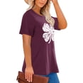 thumbnail image 2 of Anbech St. Patrick's Day Plus Size Shamrock T-Shirts for Women Graphic White Clover Print Short Sleeves T-Shirt with Round Neck, 2 of 4