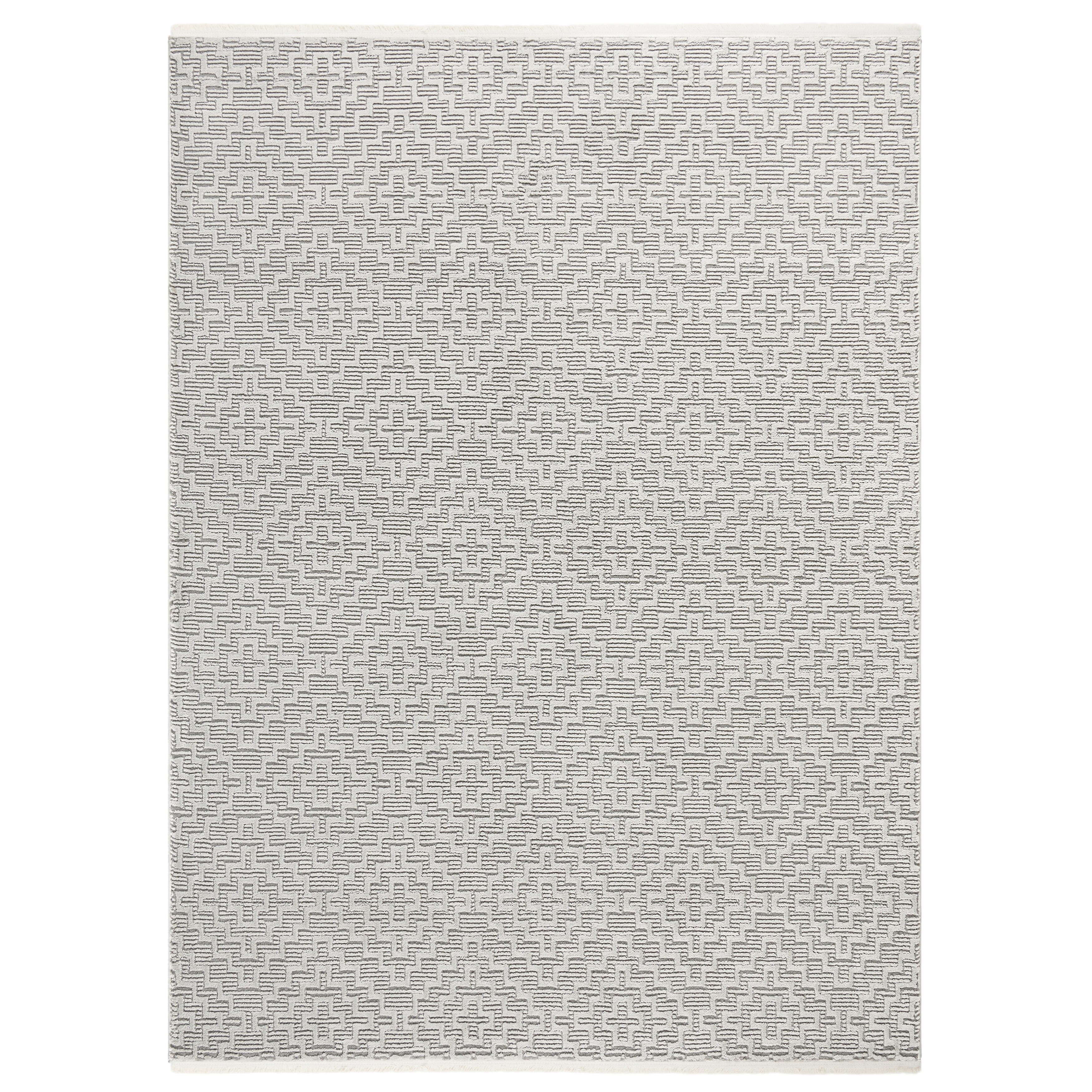 TOWN & COUNTRY LUXE Tretta Modern Geo Area Rug with Plush High-Low Texture, Grey, 7'10"x10'2"